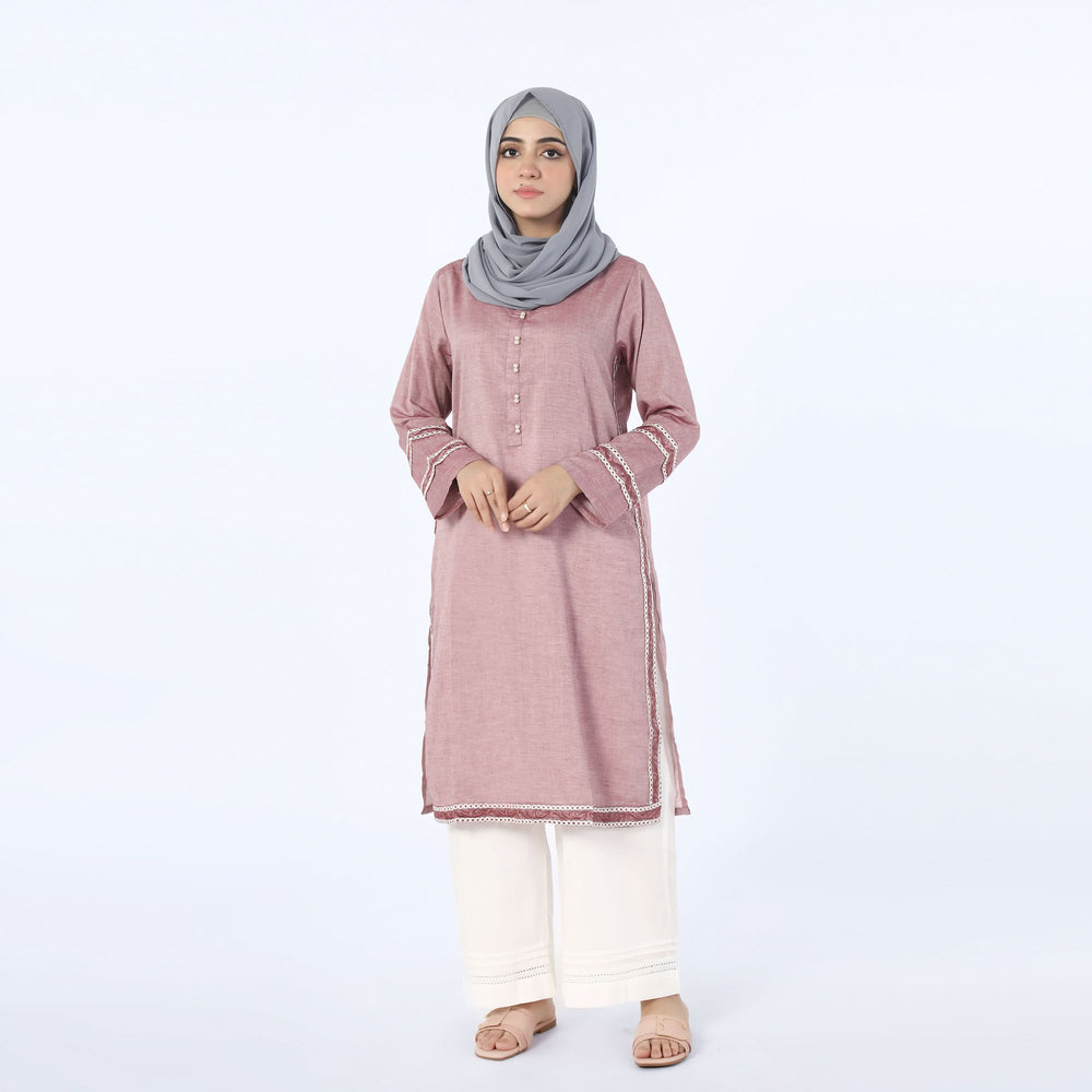 Women's Stitched Kurti - Maroon, Women Ready Kurtis, Chase Value, Chase Value