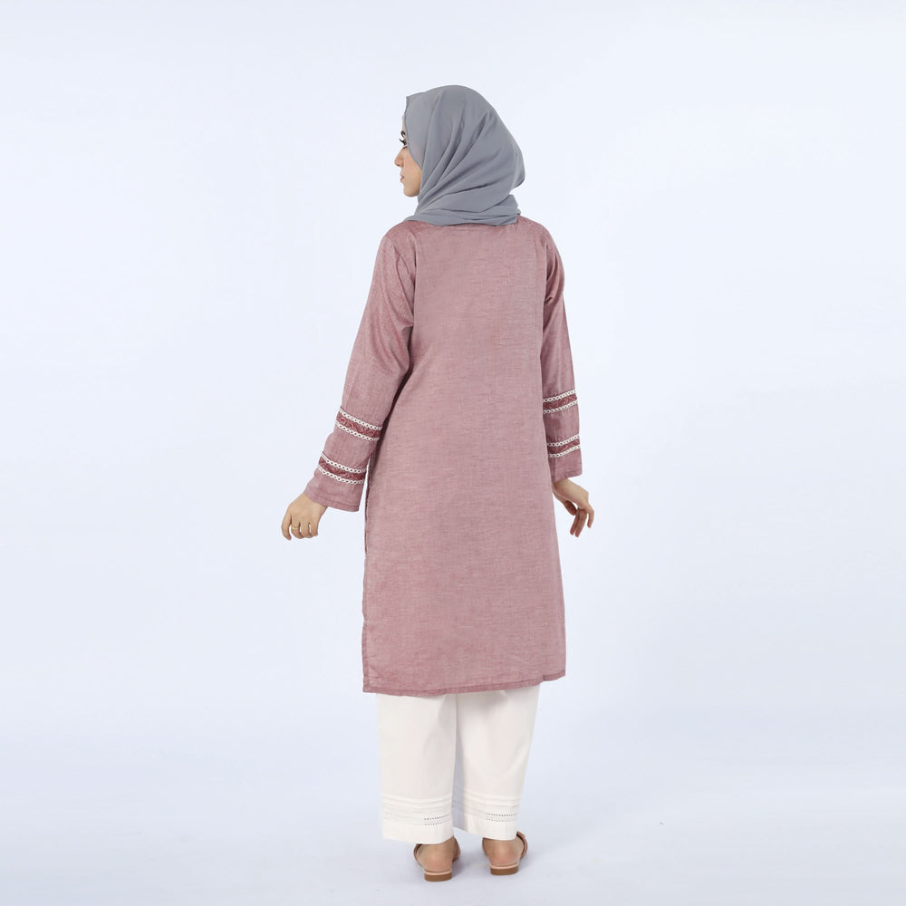 Women's Stitched Kurti - Maroon, Women Ready Kurtis, Chase Value, Chase Value