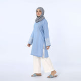 Women's Embroidered Kurti - Sky Blue, Women Ready Kurtis, Chase Value, Chase Value