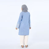 Women's Embroidered Kurti - Sky Blue, Women Ready Kurtis, Chase Value, Chase Value