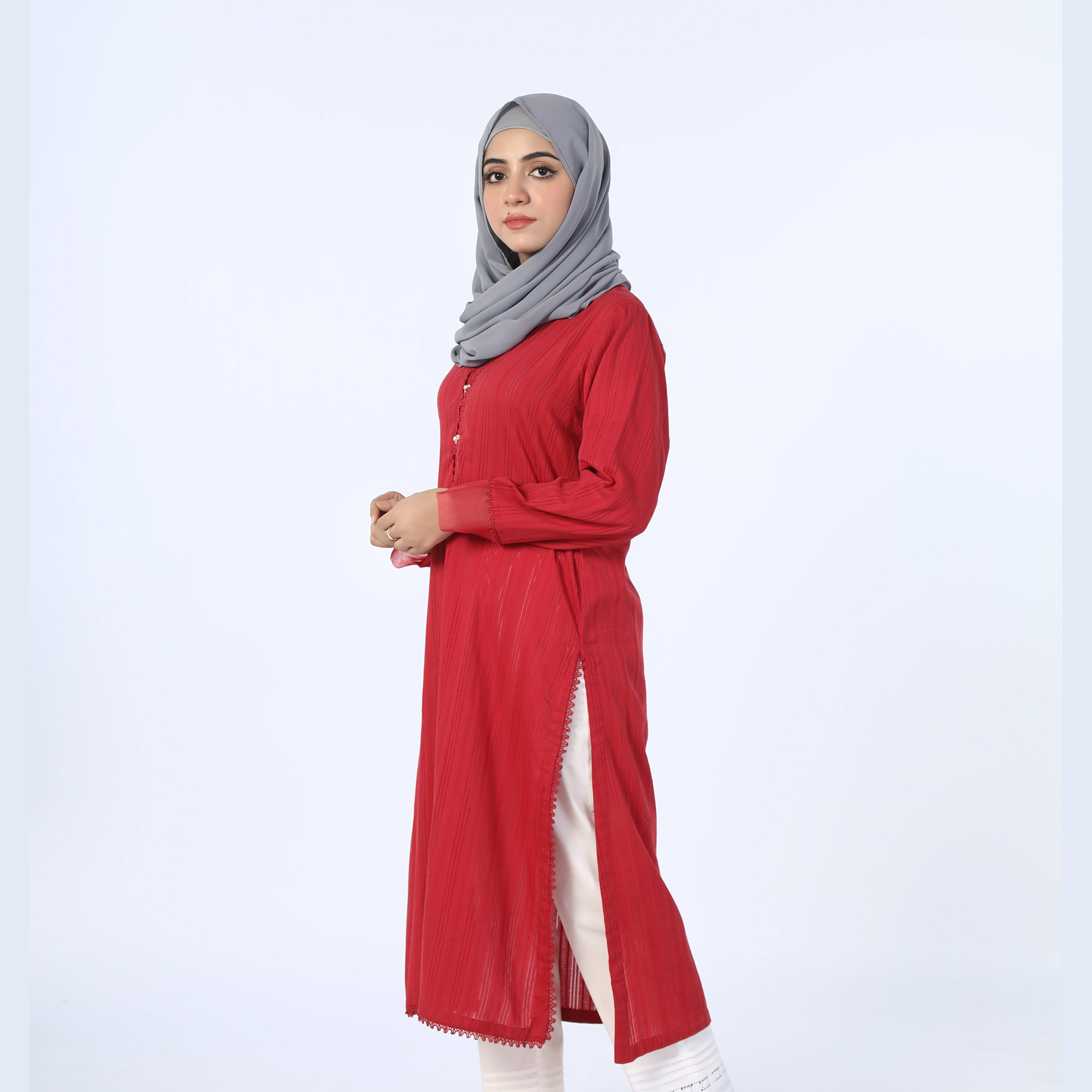 Eminent Striped Kurti-Red, Women Ready Kurtis, Eminent, Chase Value