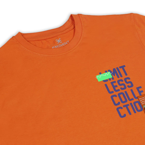 Eminent Men's Round Neck Half Sleeves T-Shirt - Orange