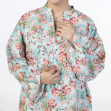 Women's Printed Linen Co-Ord Set - Light Blue, Women Co-Ord Set, Chase Value, Chase Value