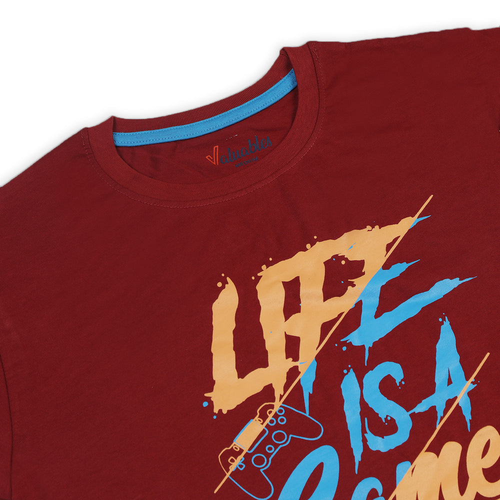 Men's Half Sleeves T-Shirt - Maroon, Men's T-Shirts & Polos, Chase Value, Chase Value