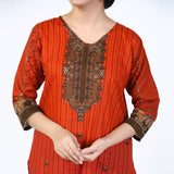 Women's Printed Kurti - Orange, Women Ready Kurtis, Chase Value, Chase Value