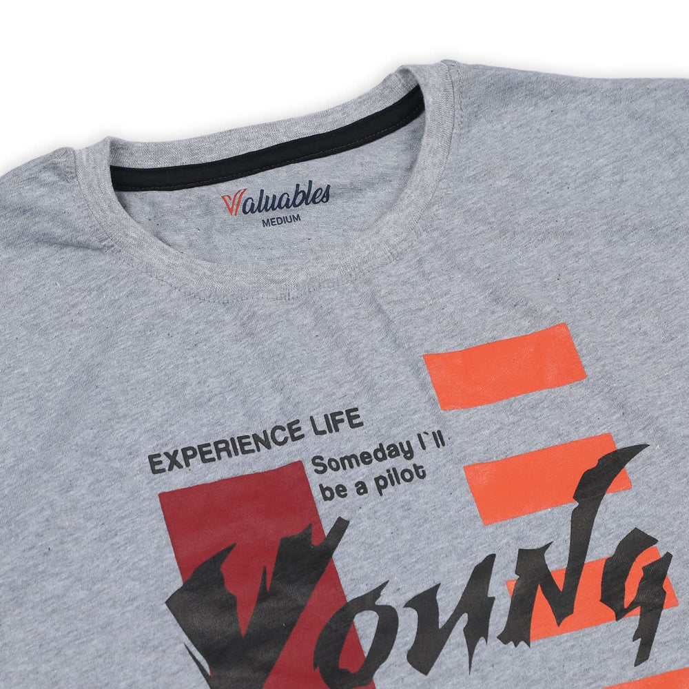 Men's Half Sleeves T-Shirt - Grey, Men's T-Shirts & Polos, Chase Value, Chase Value
