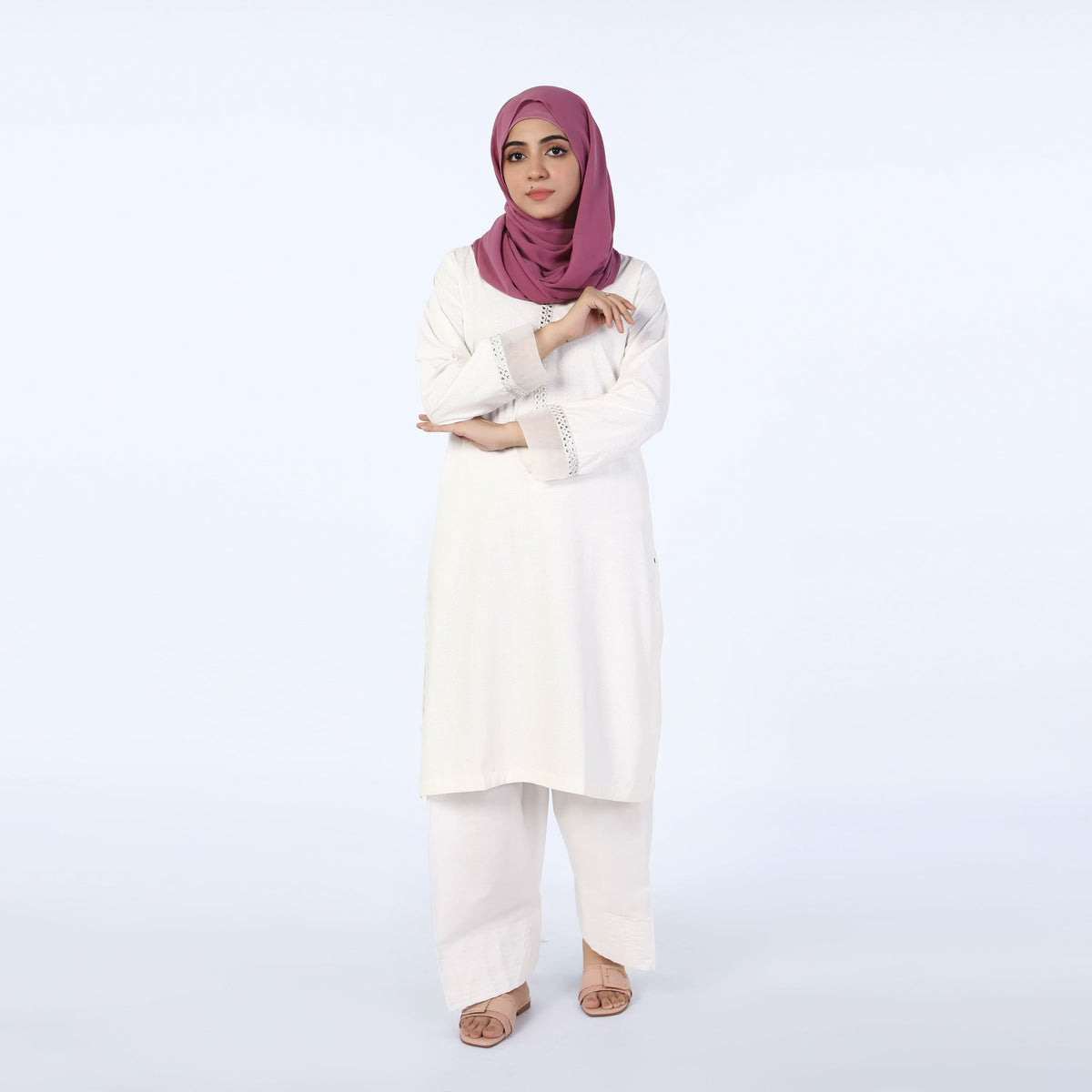 Women's Fancy Kurti - White, Women Ready Kurtis, Chase Value, Chase Value