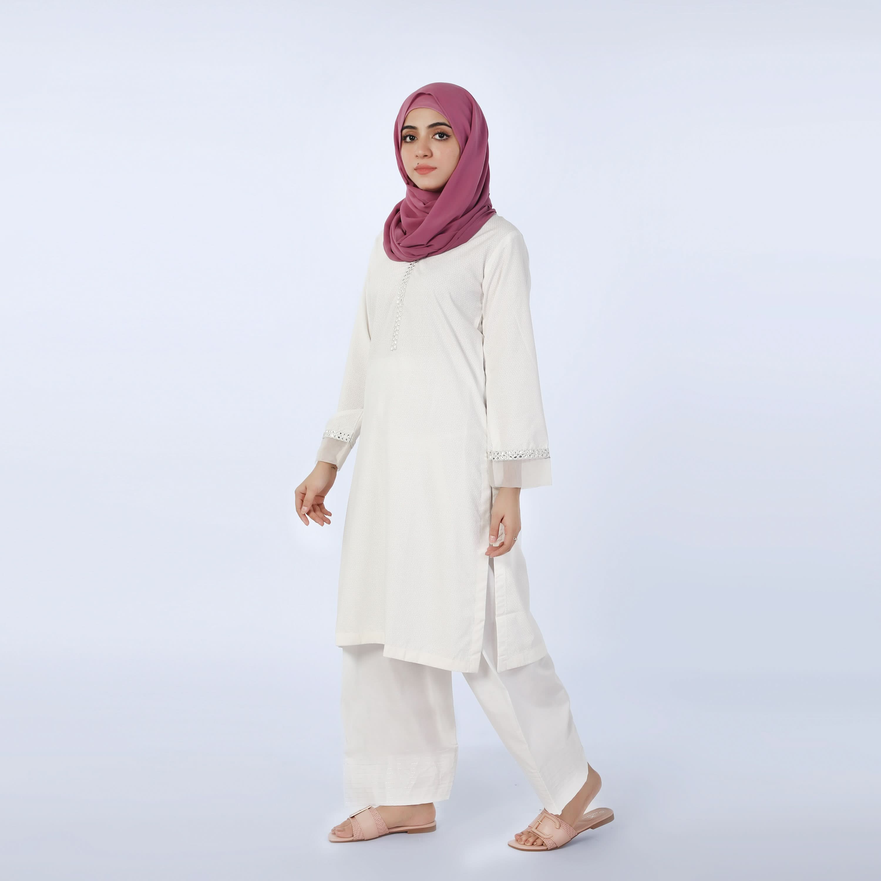 Women's Fancy Kurti - White, Women Ready Kurtis, Chase Value, Chase Value