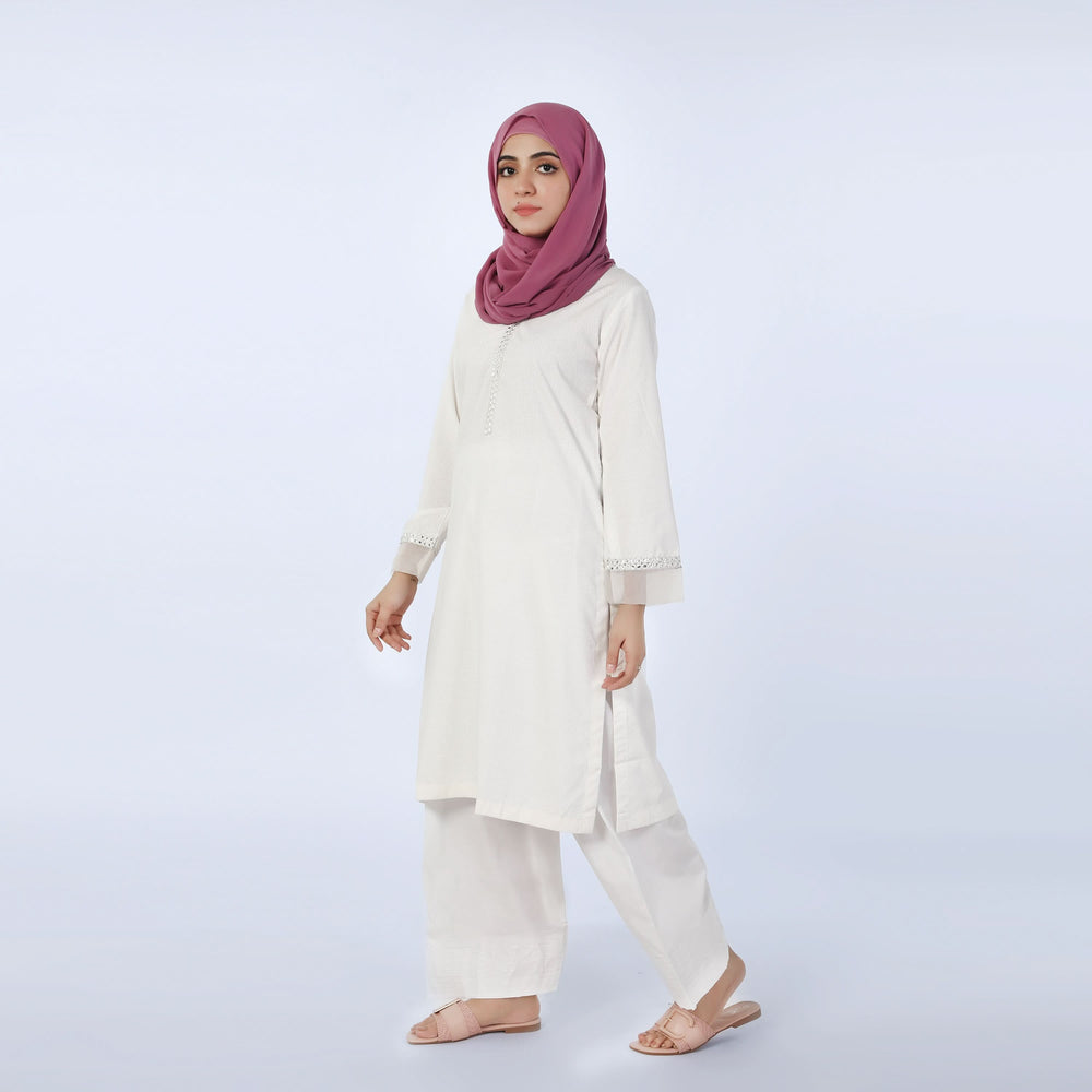 Women's Fancy Kurti - White, Women Ready Kurtis, Chase Value, Chase Value