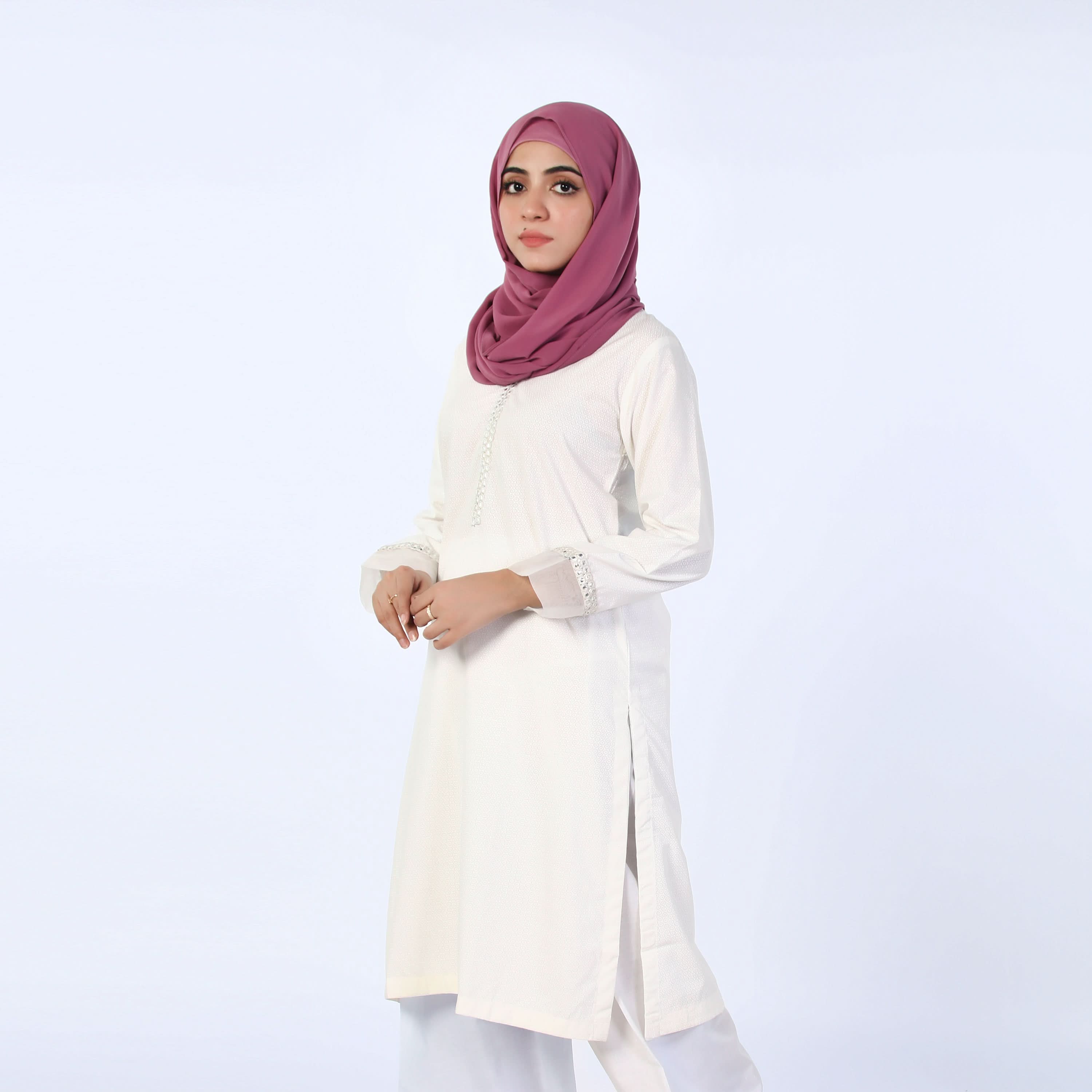 Women's Fancy Kurti - White, Women Ready Kurtis, Chase Value, Chase Value