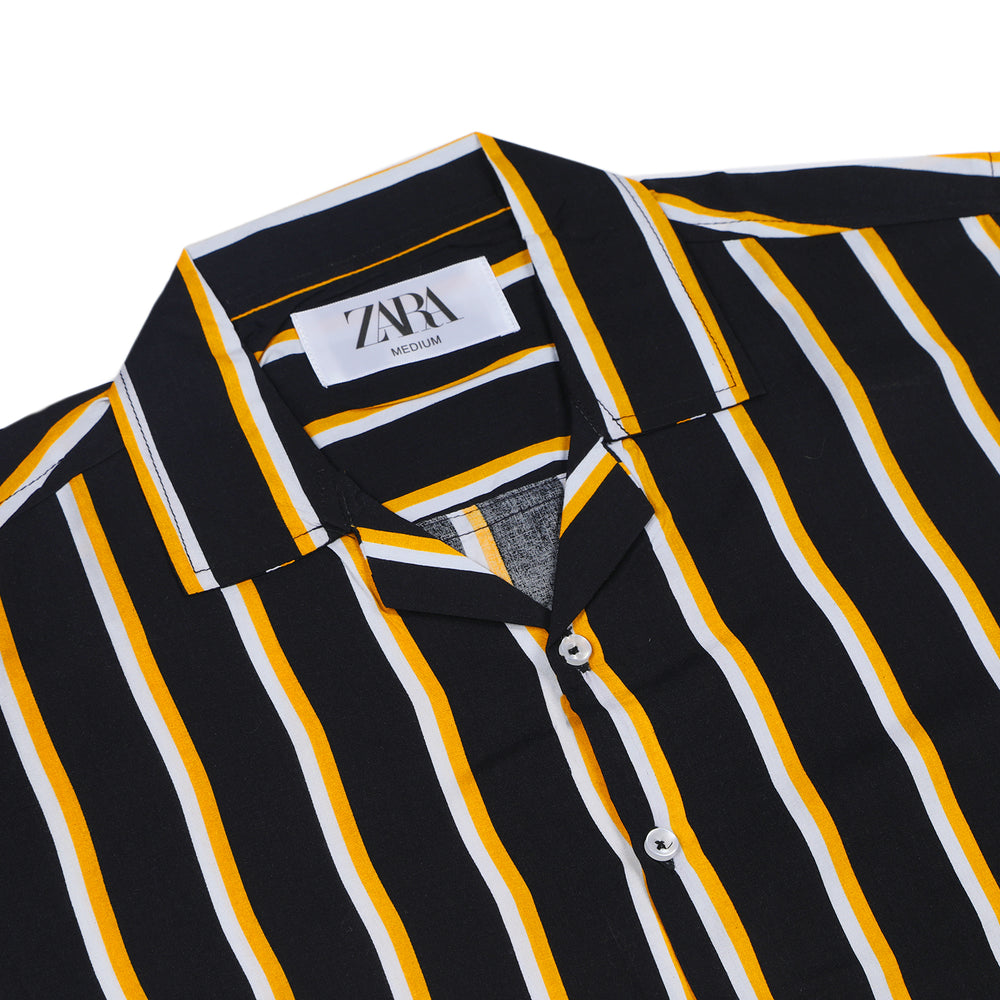 ZARA Men's Linen Half Sleeves Shirt - Black, Men's Shirts, Chase Value, Chase Value