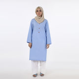 Women's Plain Stitched Kurti - Light Blue, Women Ready Kurtis, Chase Value, Chase Value