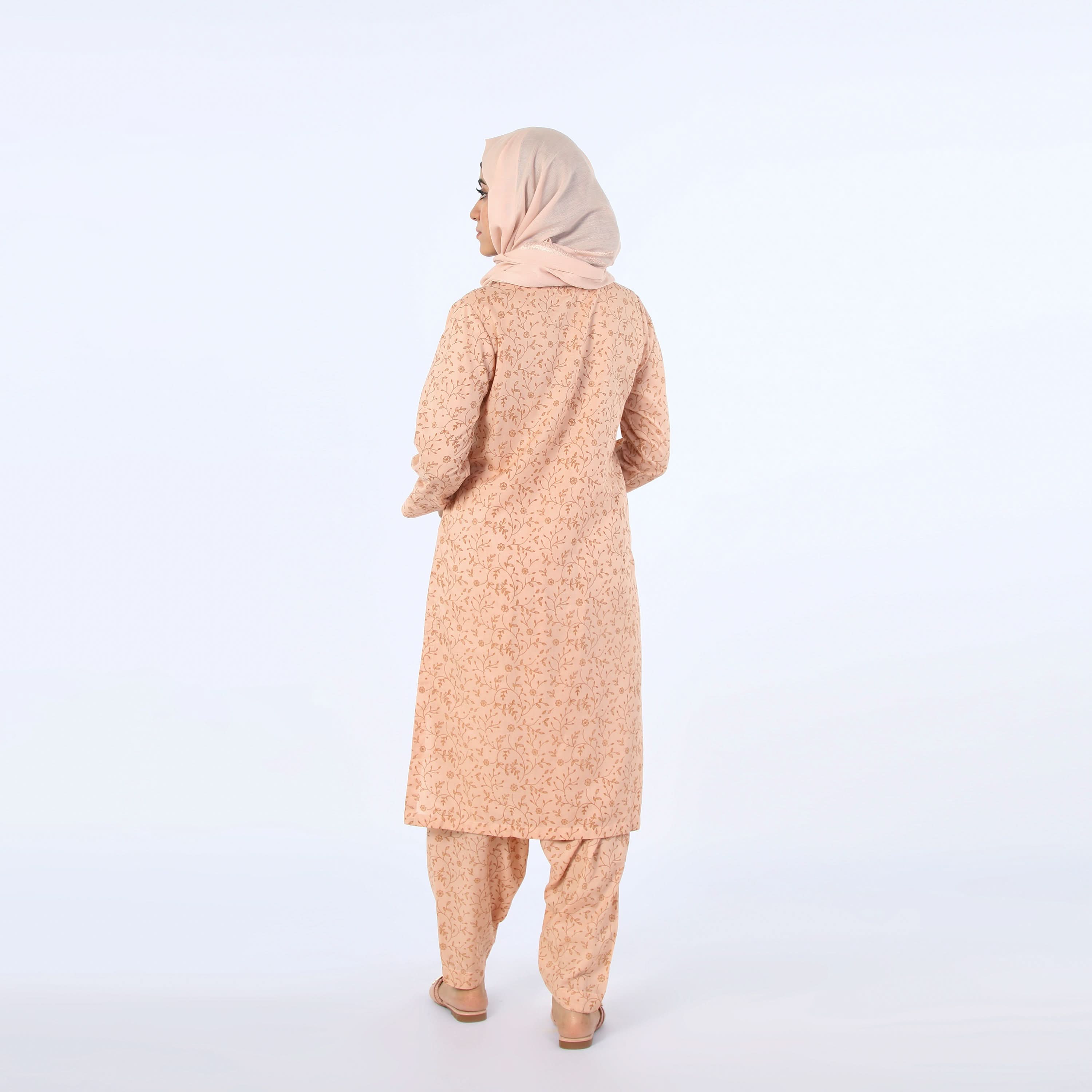 Women's Stitched 2Pcs Suit - Beige, Women Shalwar Suits, Chase Value, Chase Value