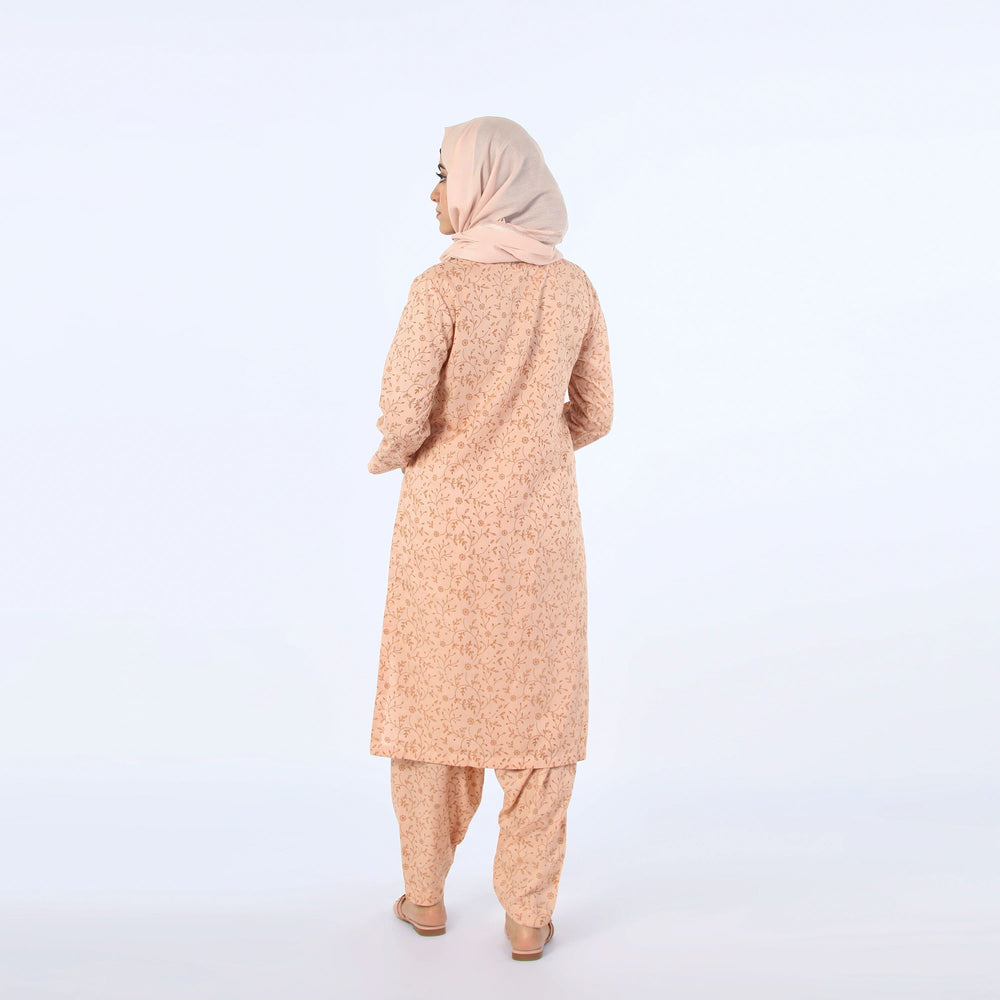 Women's Stitched 2Pcs Suit - Beige, Women Shalwar Suits, Chase Value, Chase Value
