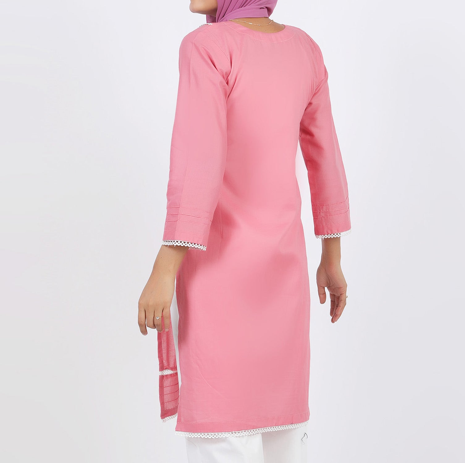 Women's Embroidered Kurti - Peach, Women Ready Kurtis, Chase Value, Chase Value