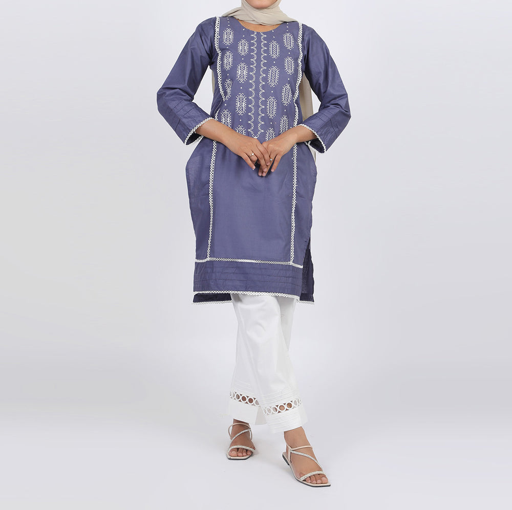 Women's Embroidered Kurti - Light Purple, Women Ready Kurtis, Chase Value, Chase Value