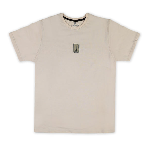 Eminent Men's Round Neck Half Sleeves T-Shirt  - Beige