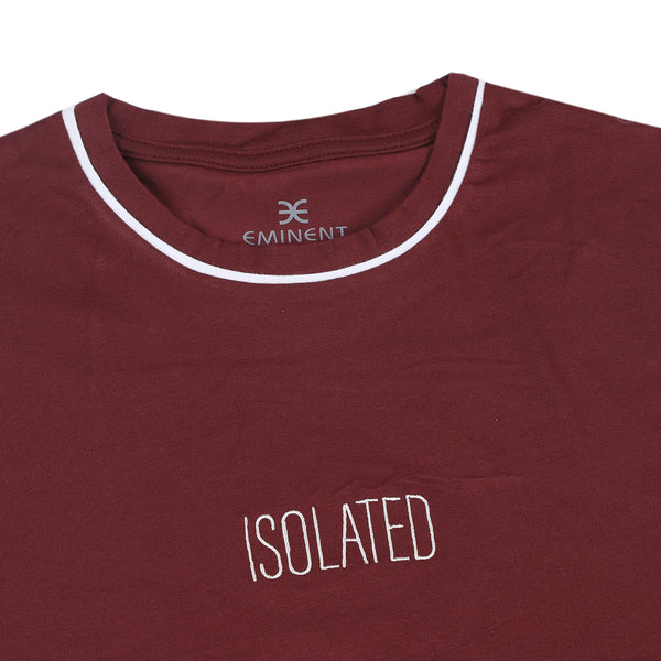 Eminent Men's Printed Half Sleeves T-Shirt - Maroon