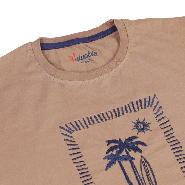 Men's Half Sleeves T-Shirt - Brown