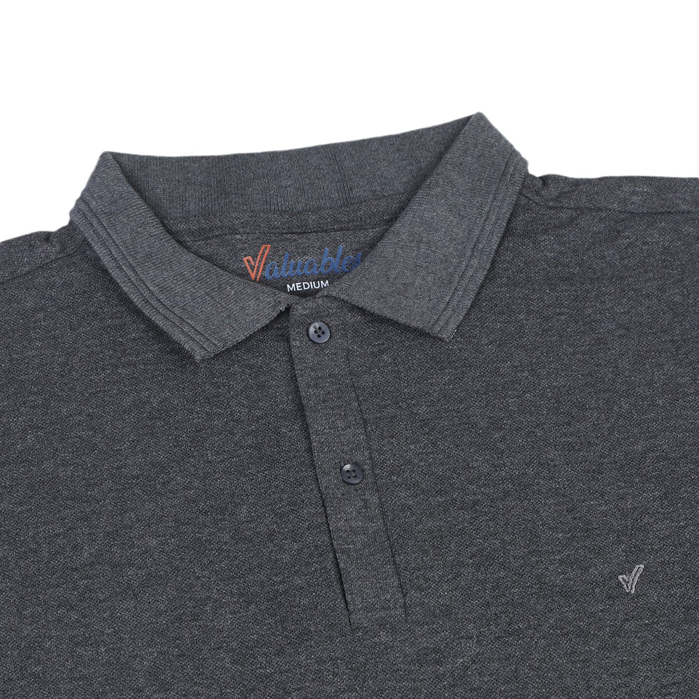 Men's Half Sleeves Polo T-Shirt - Charcoal, Men's T-Shirts & Polos, Chase Value, Chase Value