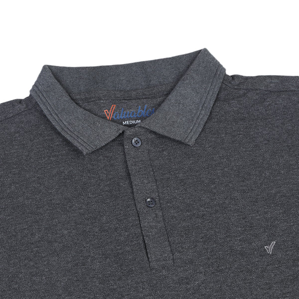 Men's Half Sleeves Polo T-Shirt - Charcoal