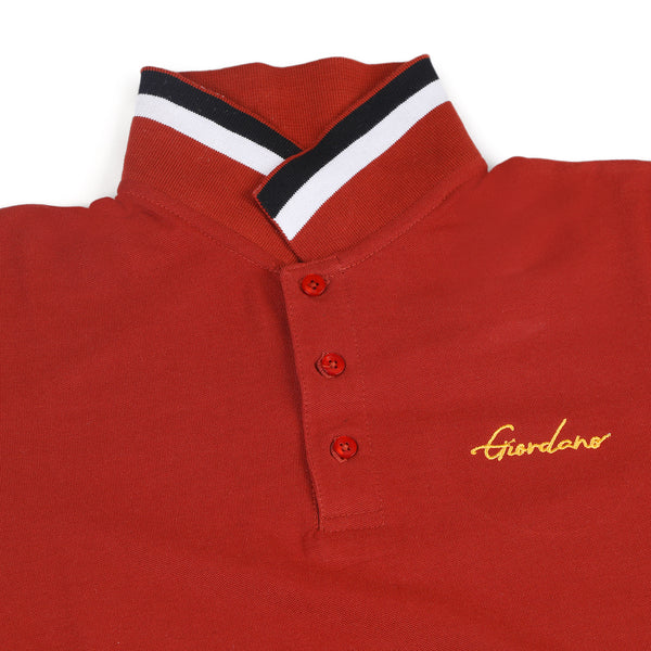 Men's Half Sleeves Polo T-Shirt - Brown