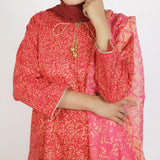 Women’s Stitched 3-Piece Cotton Suit –  Pink, Women Shalwar Suits, Chase Value, Chase Value