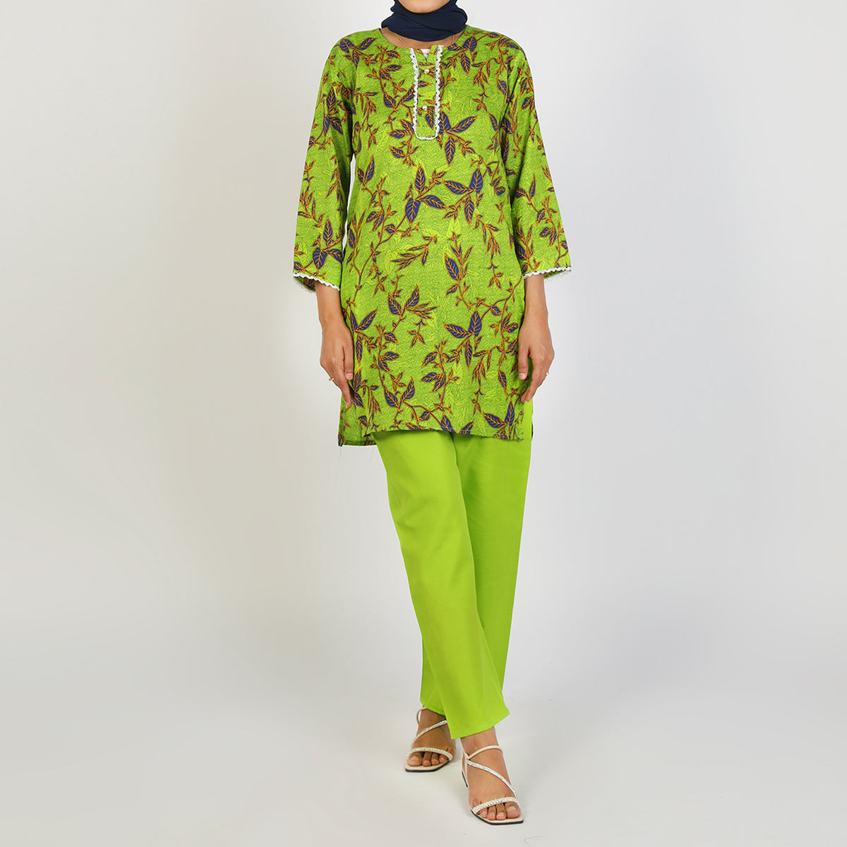 Women's Printed  2Pcs  Suit - Green, Women Shalwar Suits, Chase Value, Chase Value