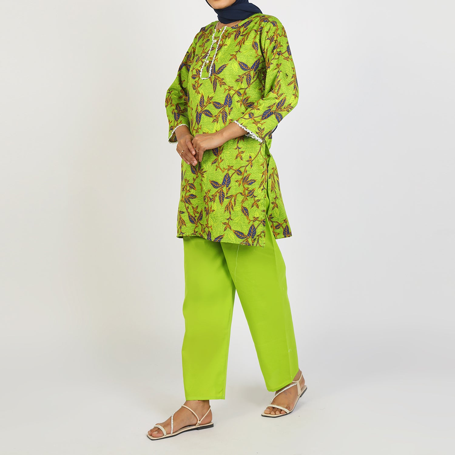 Women's Printed  2Pcs  Suit - Green, Women Shalwar Suits, Chase Value, Chase Value