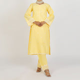 Women's Embroidered 2 Pcs Suit - Yellow, Women Shalwar Suits, Chase Value, Chase Value
