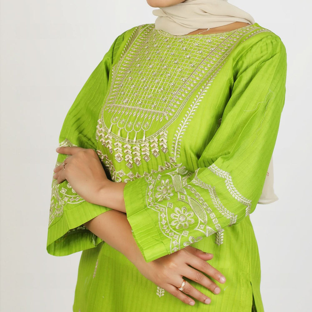 Women's Fancy 2Pcs Suit - Light Green, Women Shalwar Suits, Chase Value, Chase Value