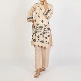 Women's Dorya 2Pcs Suit - Beige, Women Shalwar Suits, Chase Value, Chase Value
