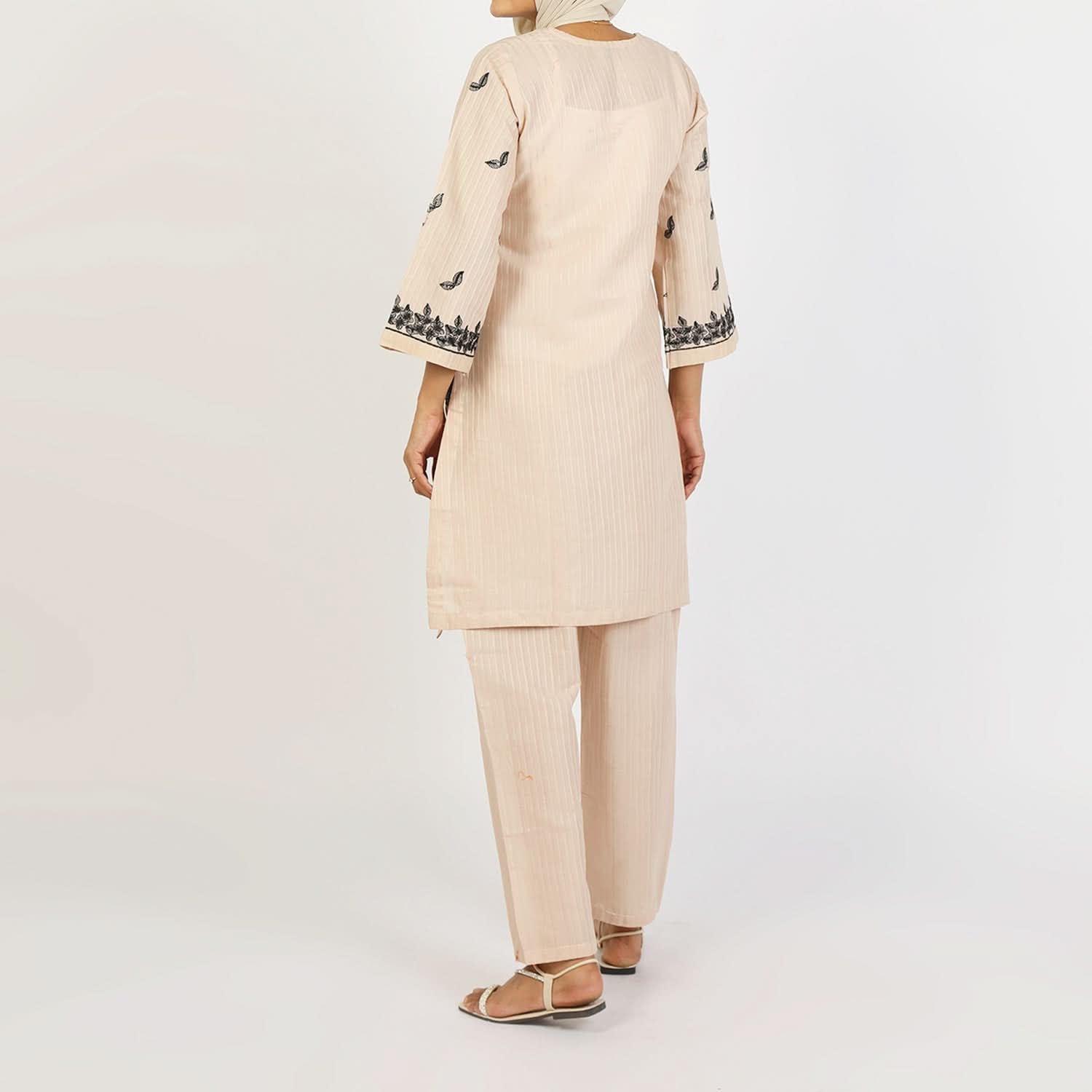 Women's Dorya 2Pcs Suit - Beige, Women Shalwar Suits, Chase Value, Chase Value