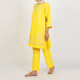 Women's Fancy 2Pcs Suit - Yellow, Women Shalwar Suits, Chase Value, Chase Value