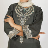 Women's Fancy 2Pcs Suit - Gray, Women Shalwar Suits, Chase Value, Chase Value