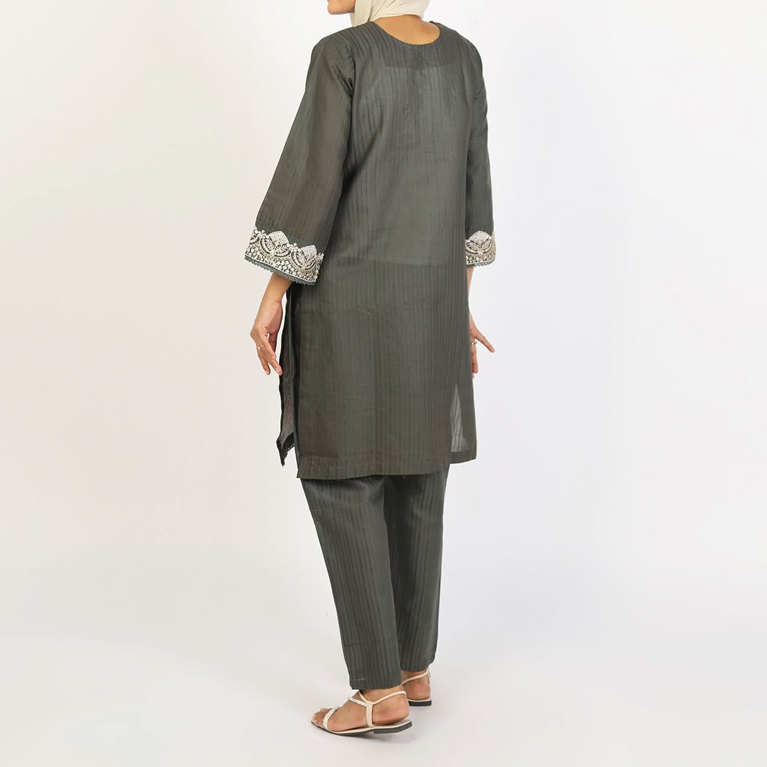 Women's Fancy 2Pcs Suit - Gray, Women Shalwar Suits, Chase Value, Chase Value