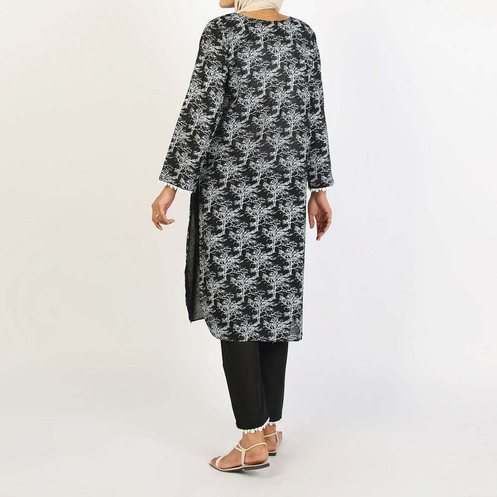 Women's Fancy 2Pcs Suit - Black, Women Shalwar Suits, Chase Value, Chase Value