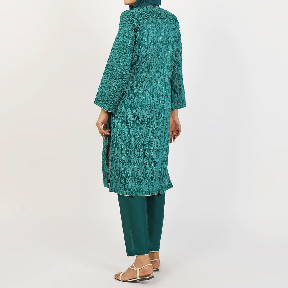 Women's Fancy 2Pcs Suit - Green, Women Shalwar Suits, Chase Value, Chase Value
