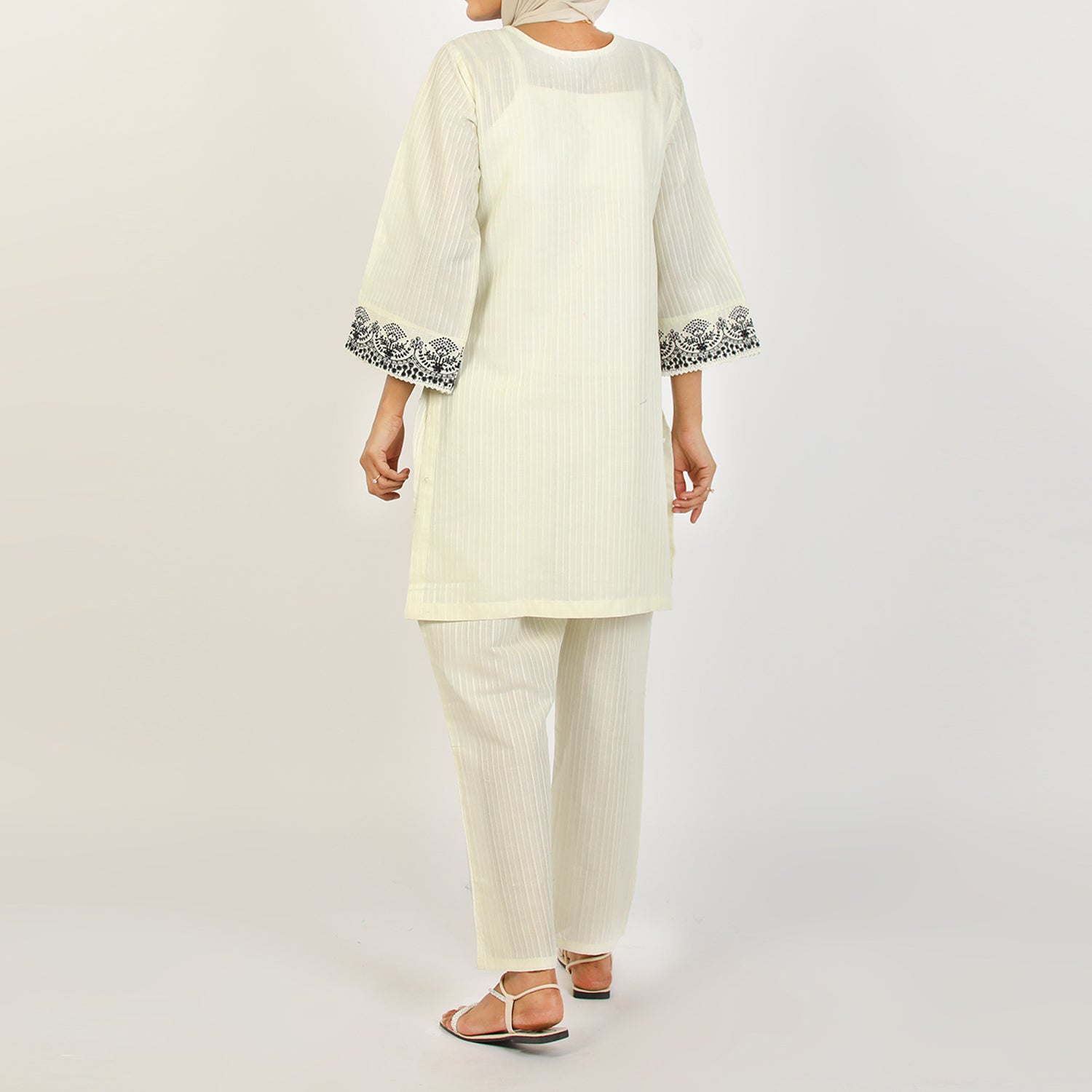 Women's Fancy 2Pcs Suit - White, Women Shalwar Suits, Chase Value, Chase Value