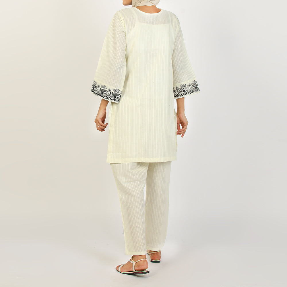 Women's Fancy 2Pcs Suit - White, Women Shalwar Suits, Chase Value, Chase Value