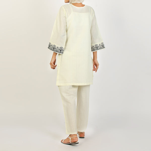 Women's Fancy 2Pcs Suit - White