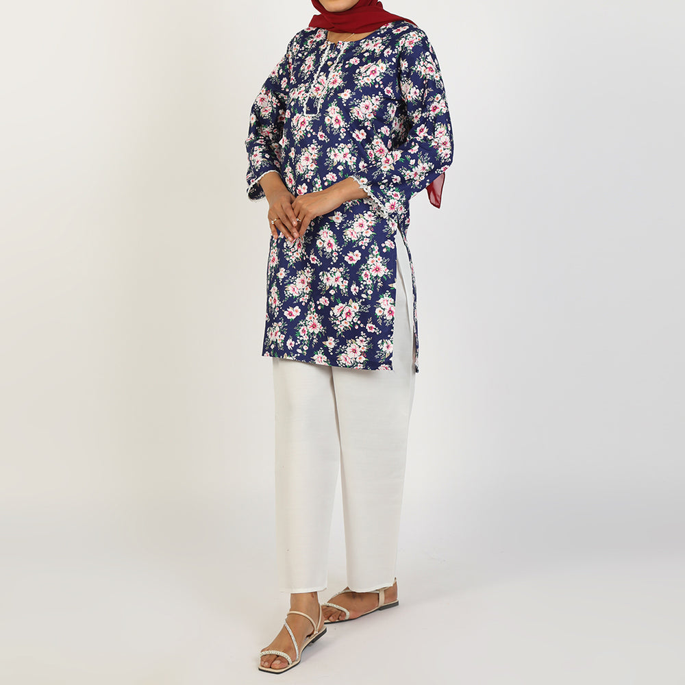 Women's Printed 2Pcs Suit - Blue, Women Shalwar Suits, Chase Value, Chase Value