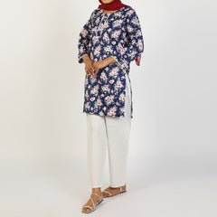 Women's Printed 2Pcs Suit - Blue
