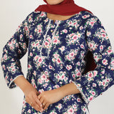 Women's Printed 2Pcs Suit - Blue, Women Shalwar Suits, Chase Value, Chase Value