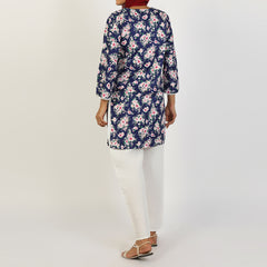 Women's Printed 2Pcs Suit - Blue