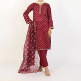 Women's Fancy 2Pcs Suit - Maroon, Women Shalwar Suits, Chase Value, Chase Value