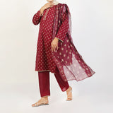 Women's Fancy 2Pcs Suit - Maroon, Women Shalwar Suits, Chase Value, Chase Value