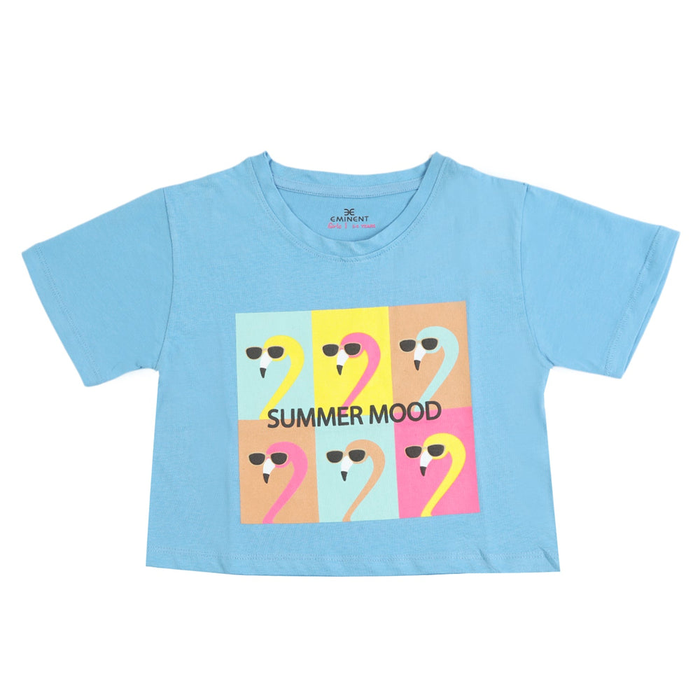 Eminent Girls Half Sleeves T-Shirt - Blue, Girls T-Shirts, Eminent, Chase Value