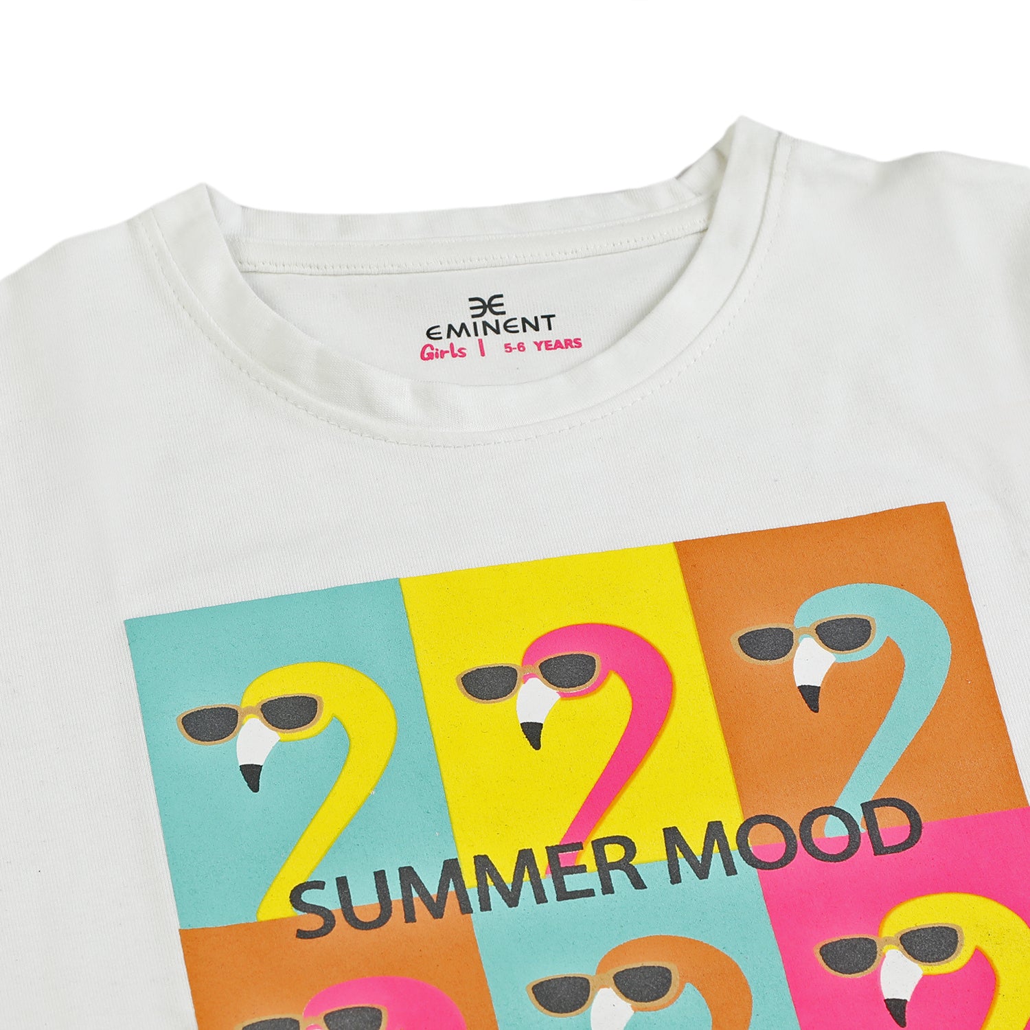 Eminent Girls Half Sleeves T-Shirt - White, Girls T-Shirts, Eminent, Chase Value