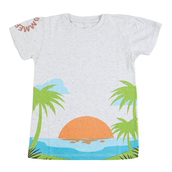 Eminent Girls Half Sleeves T-Shirt - Oatmeal